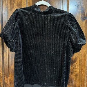 Elegant Black Velvet Women's Top